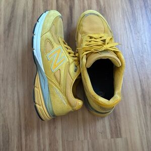 New Balance 990V4 Yellow Suede Mesh Low Top Men's Athletic Sneaker Made in USA